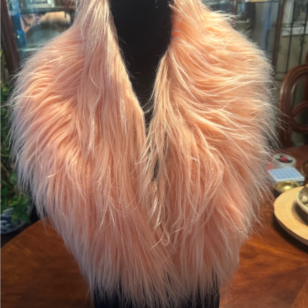 Faux Fur Peach Scarf